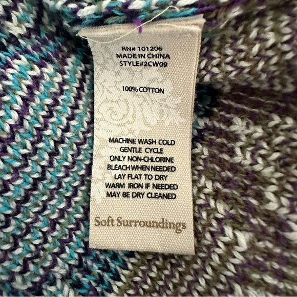 Soft Surroundings Loveland Jacquard Cardigan Sweater Size S - Picture 7 of 8